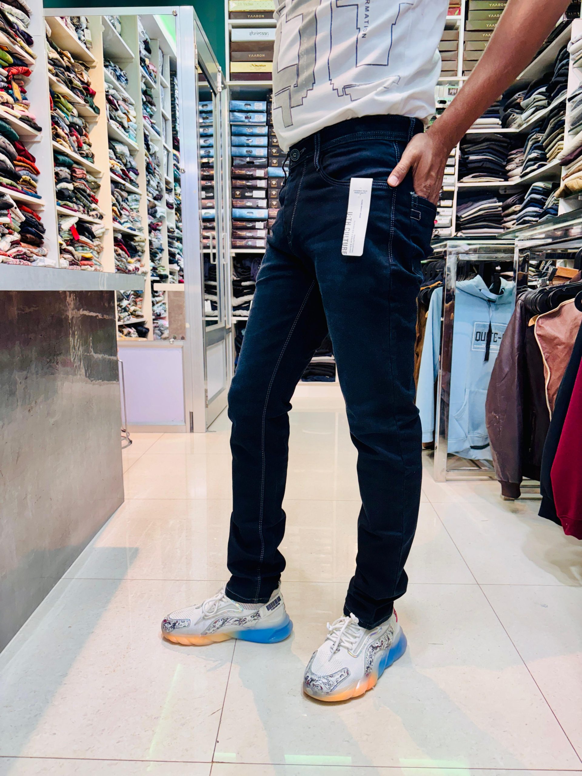 U-TH Culture Black Jeans | Ankle Fit | Men’s Wear - Image 2